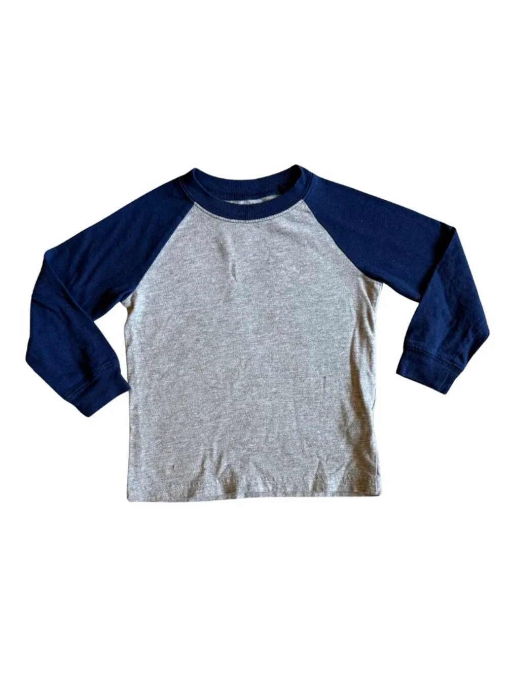 Carter’s Gray Navy Long Sleeve Raglan Baseball Tee Shirt 2T